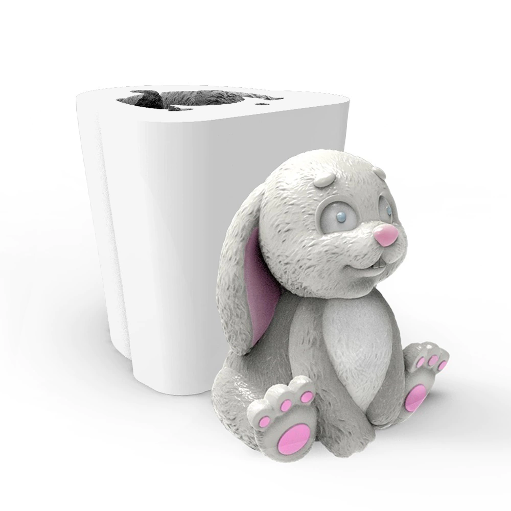Molde de Silicone Coelhinho de Páscoa para Sabonetes, Velas e Resina Artesanal