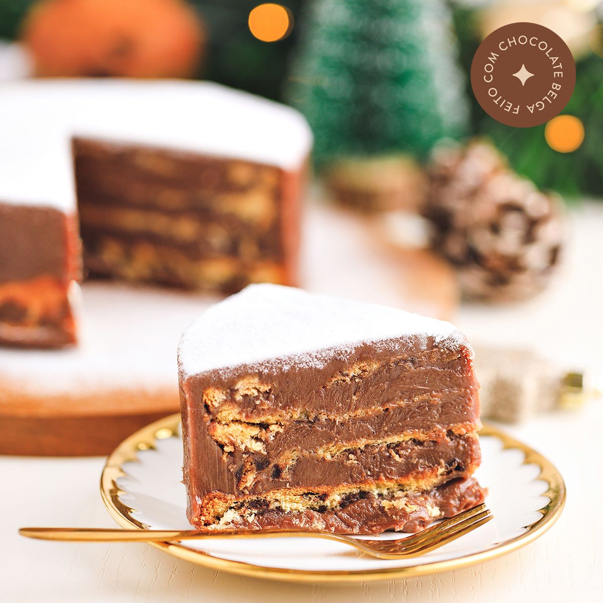 Torta Palha Brigadeiro Com Panettone com Gotas