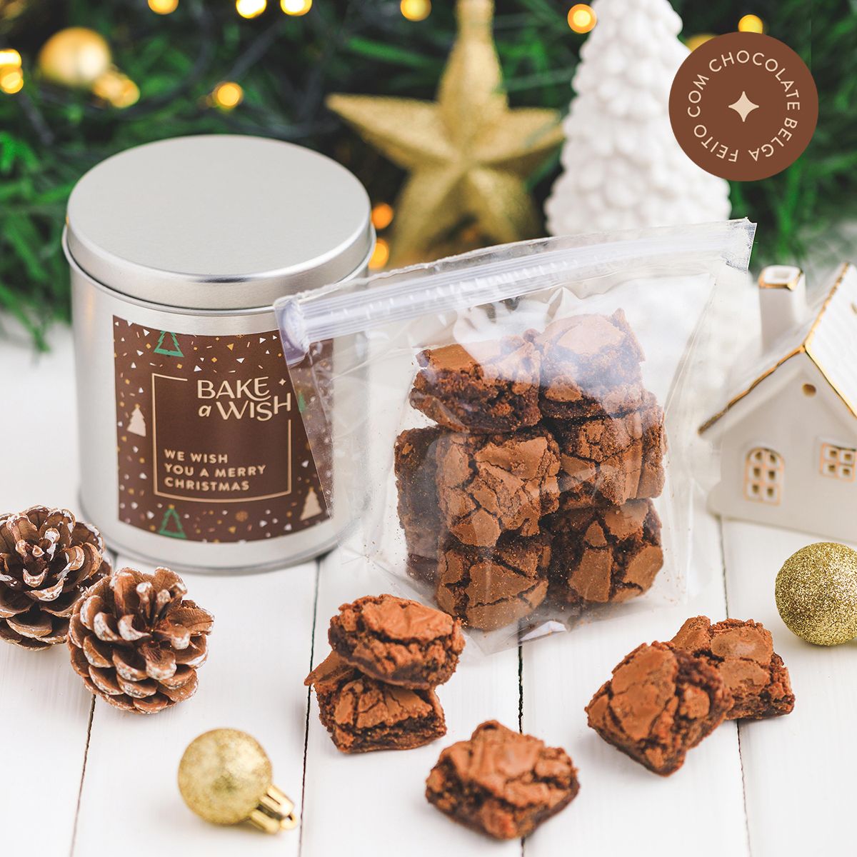 Brownie de Chocolate Belga - Natal