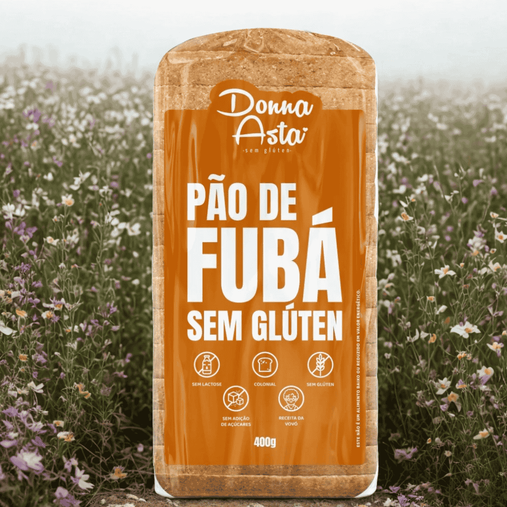 Pão de Fubá Sem Glúten/Açúcar/Lactose - 400g - Donna Asta