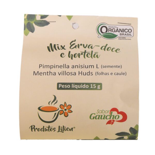Mix de Chá Erva-Doce e Hortelã - 15g - Sabor Gaúcho