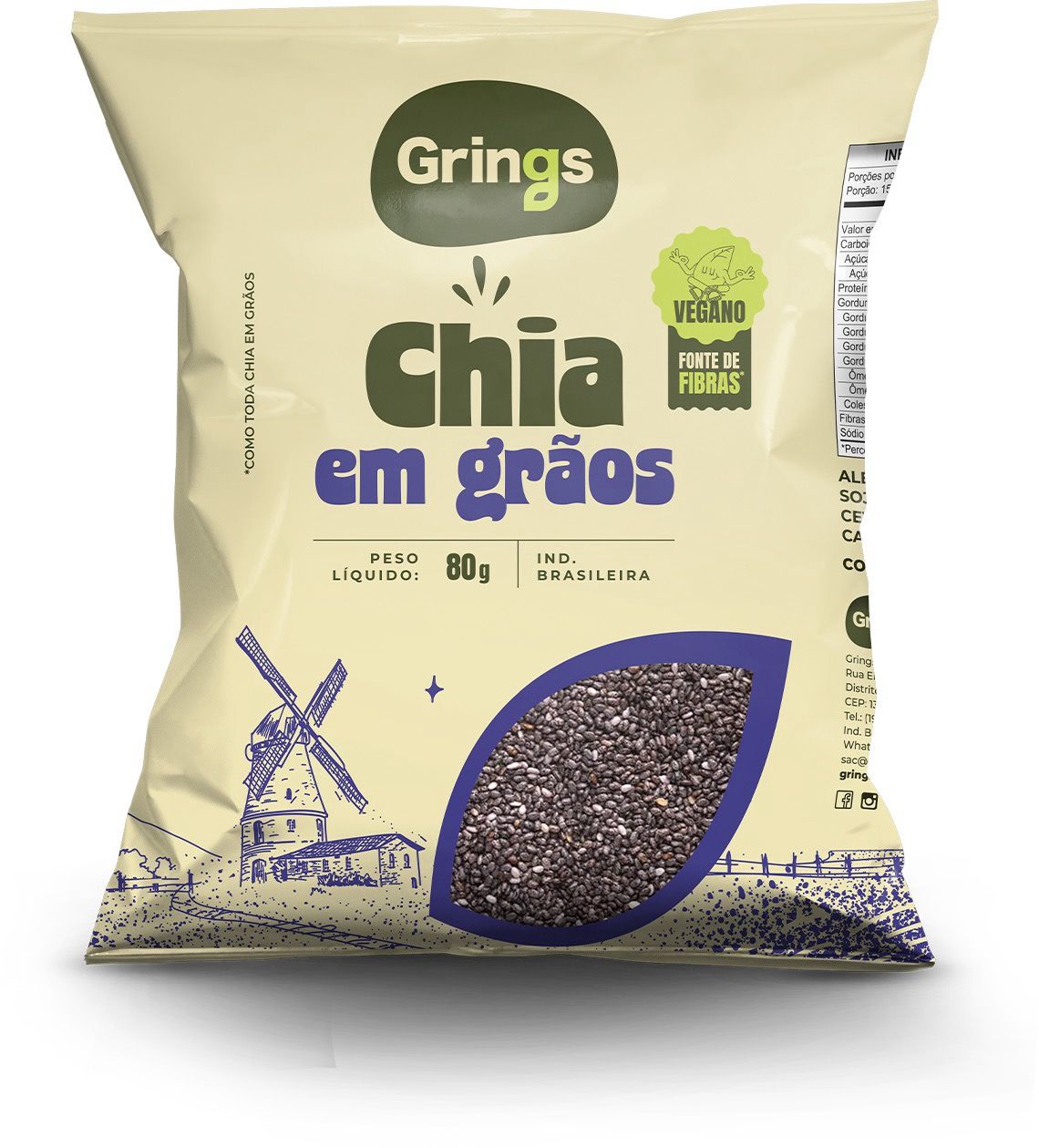 Chia em Grãos - 80g - Grings