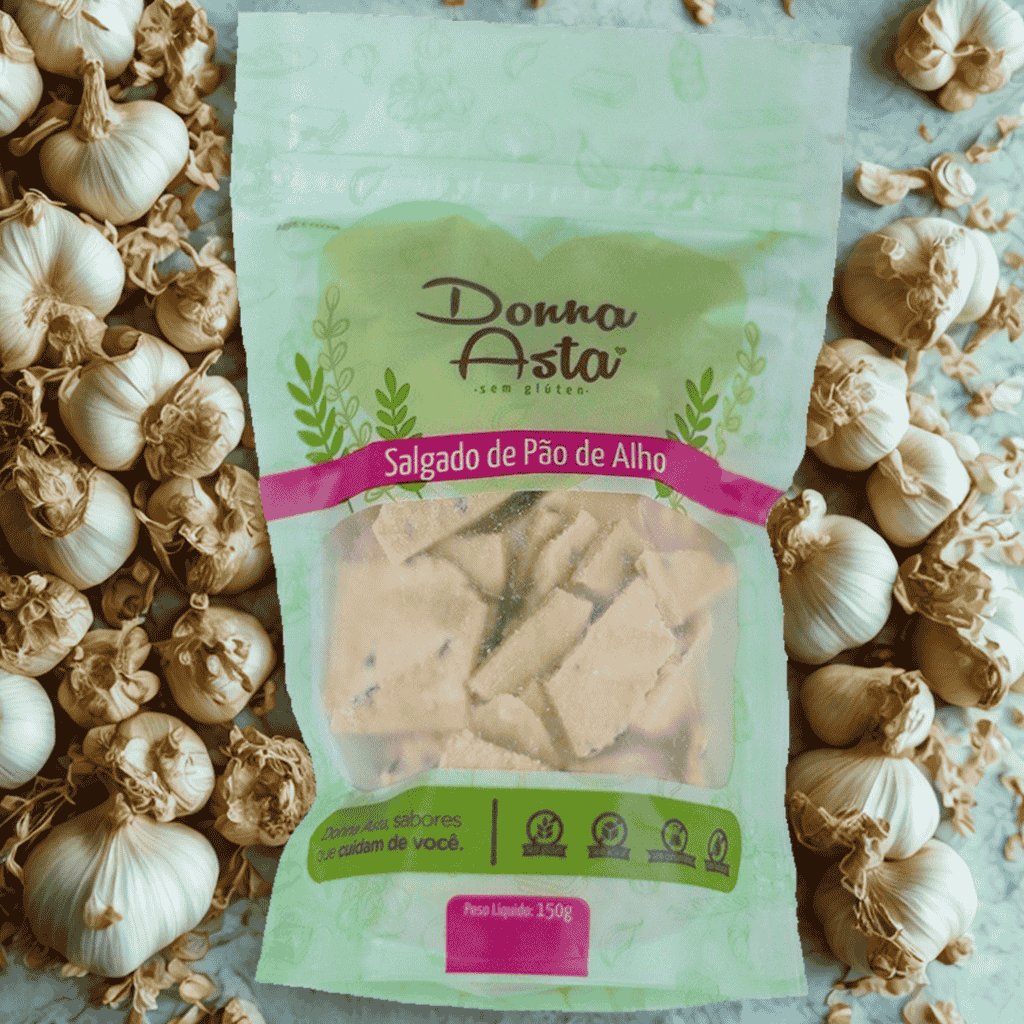 Biscoito Salgado Sabor Pão de Alho - 150g - Donna Asta