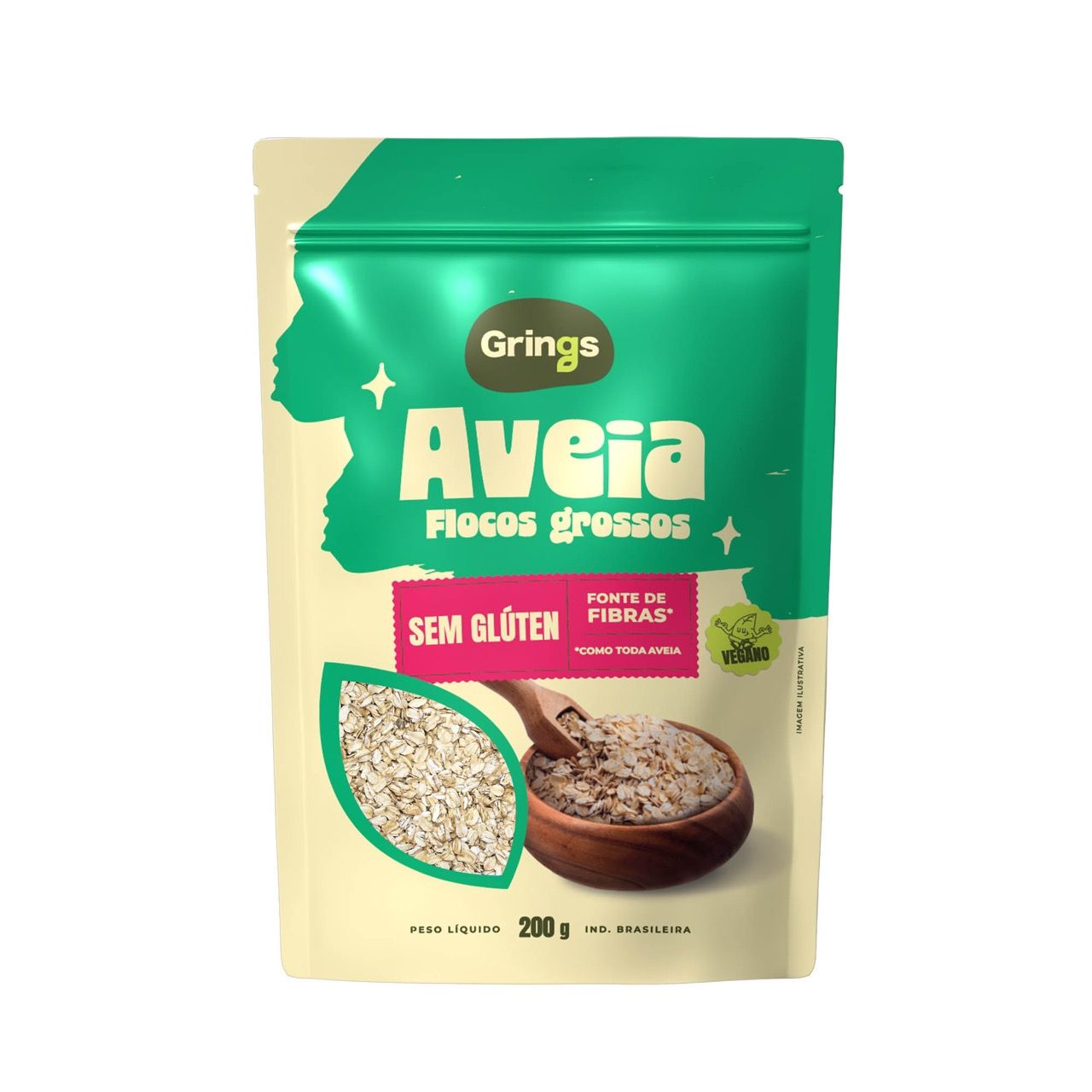 Aveia - Flocos Grossos - 200g - Grings
