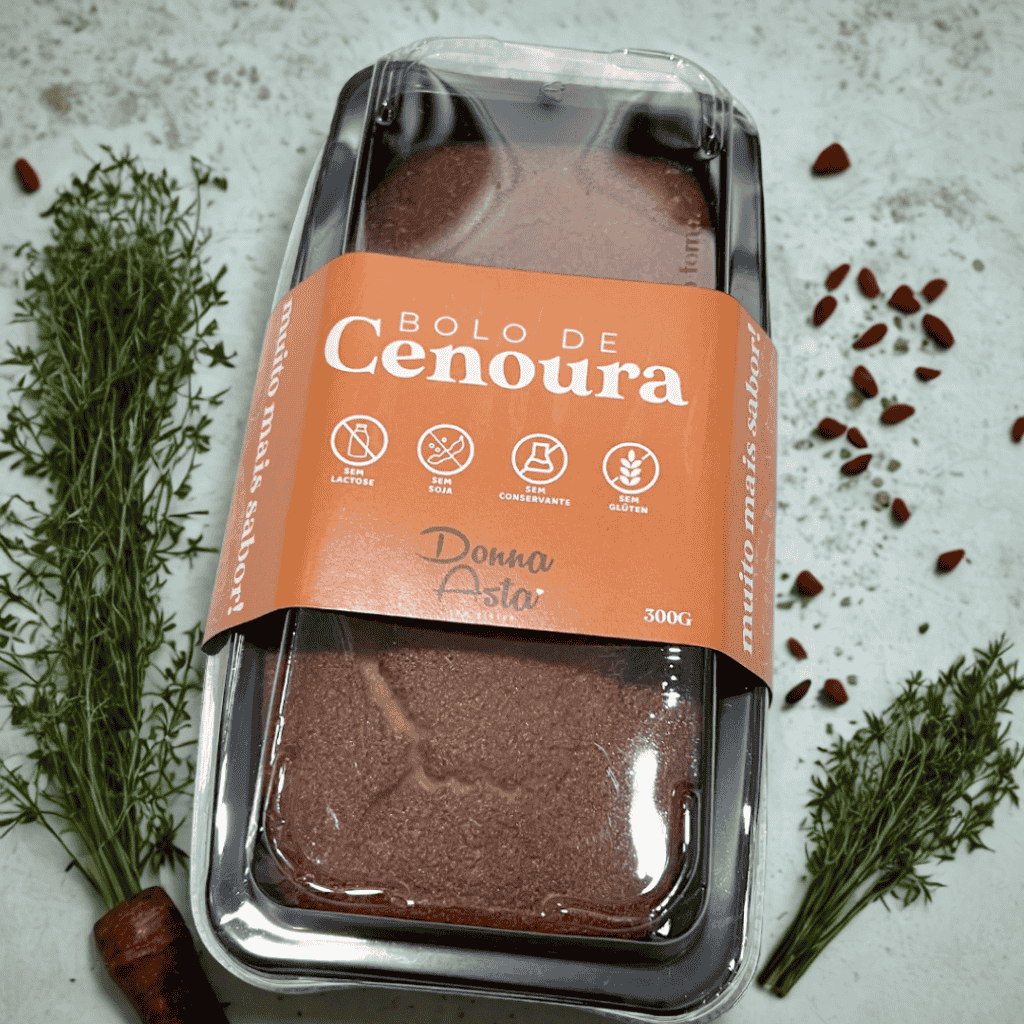 Bolo de Cenoura Sem Glúten - 300g - Donna Asta