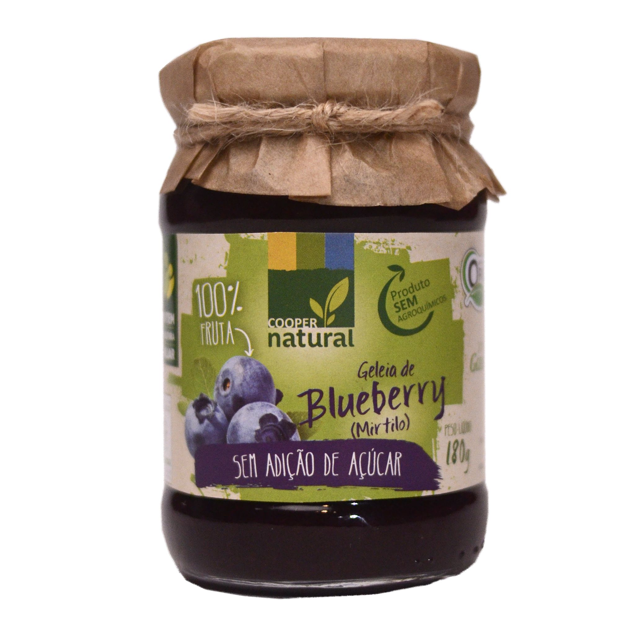 Geleia de Mirtilo Blueberry Sem Adição de Açúcar - 180g - Coopernatural