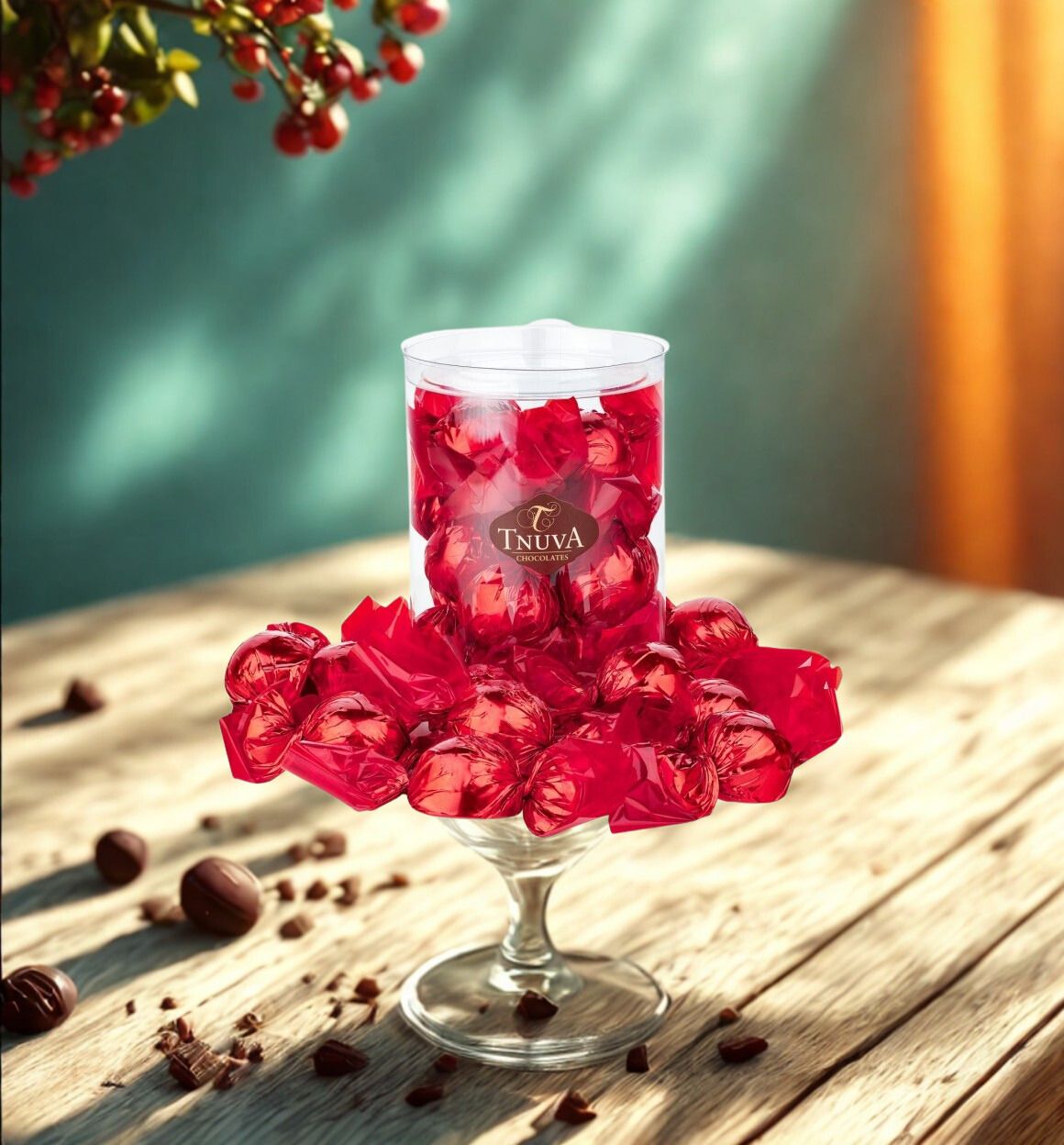 Caixa Bombom Vegano Cereja - 180g - Tnuva