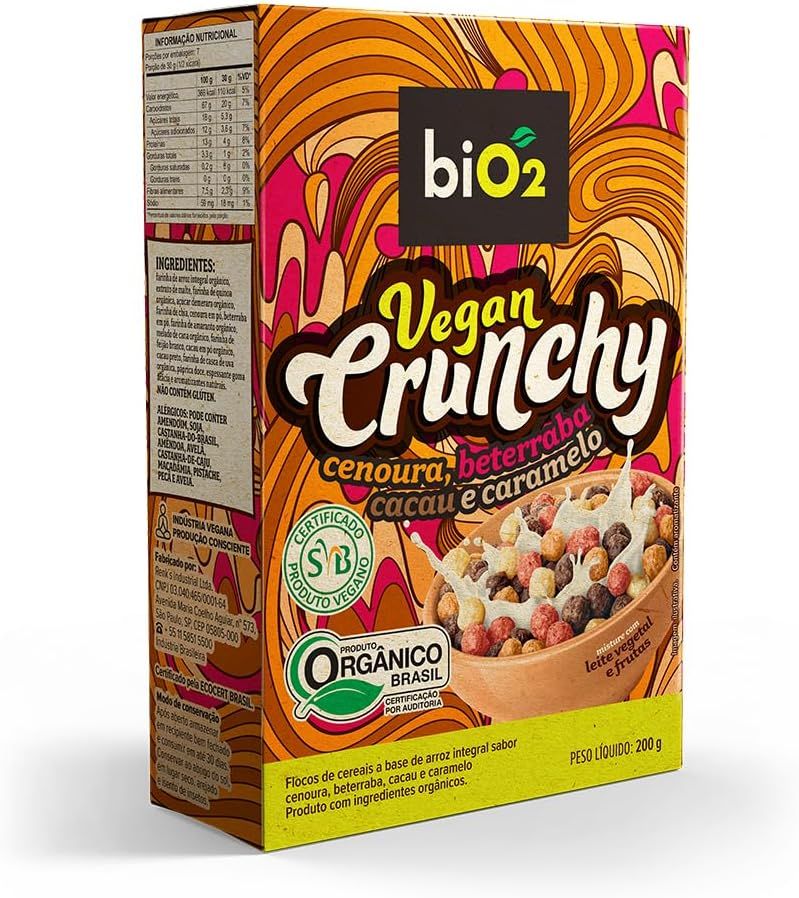 biO2 Vegan Crunchy Cenoura, Beterraba, Cacau e Caramelo 200 g
