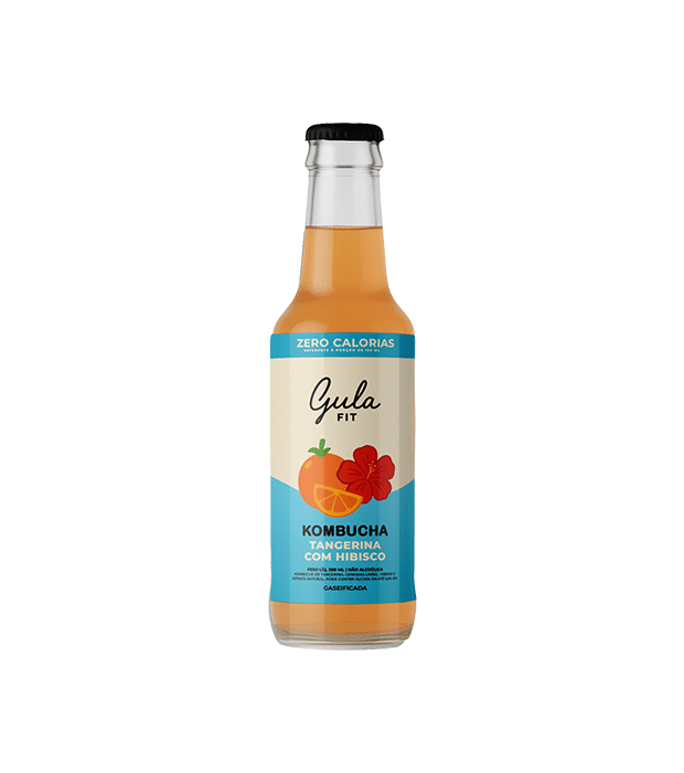 Kombucha - Tangerina com Hibisco - 280ml - Gula Fit