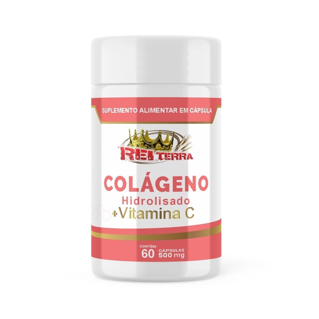 Colágeno Hidrolisado + Vitamina C - 60 Cáps. - Rei Terra