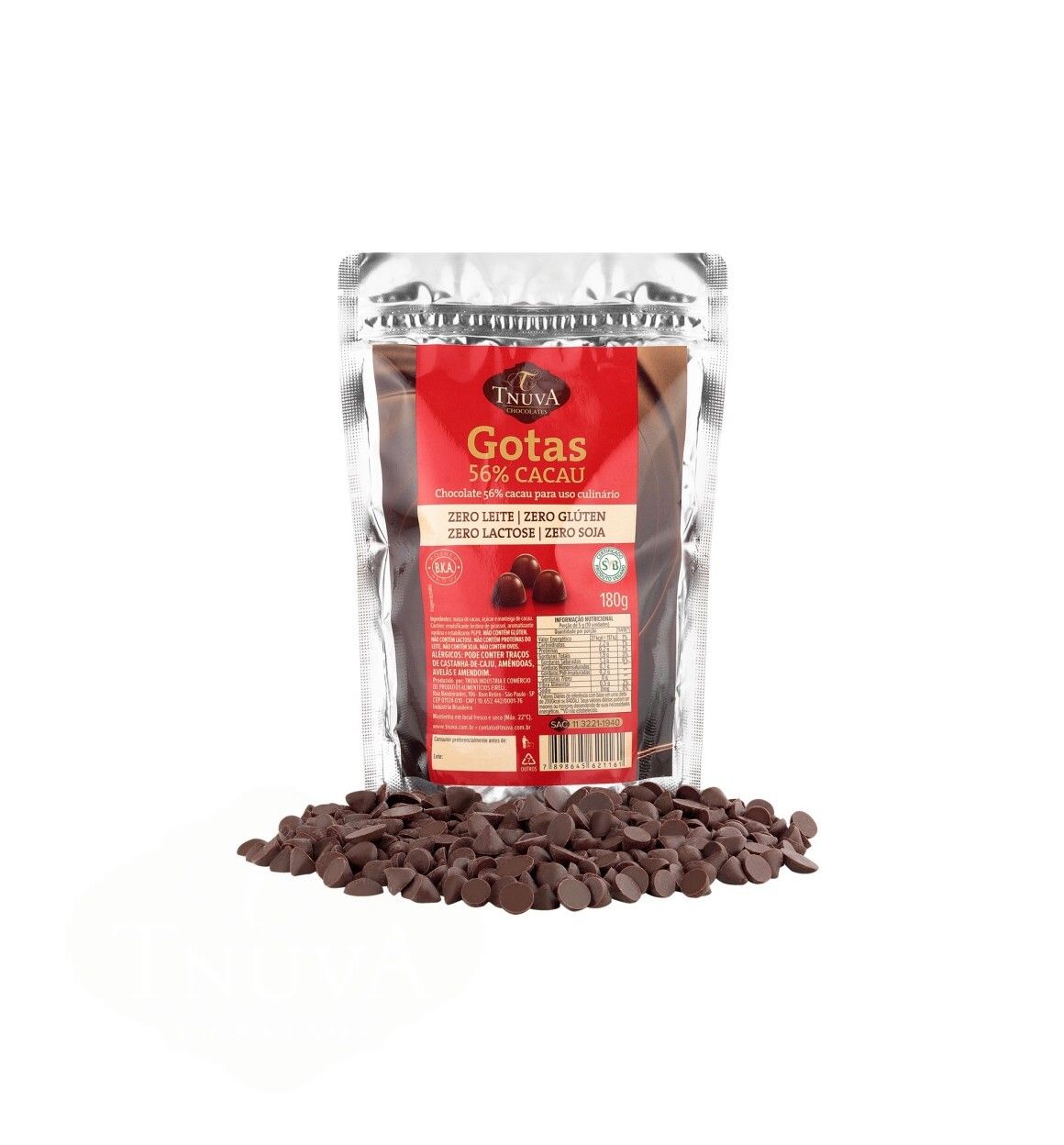 Gotas de Chocolate 56% Cacau Culinário - 180g - Tnuva