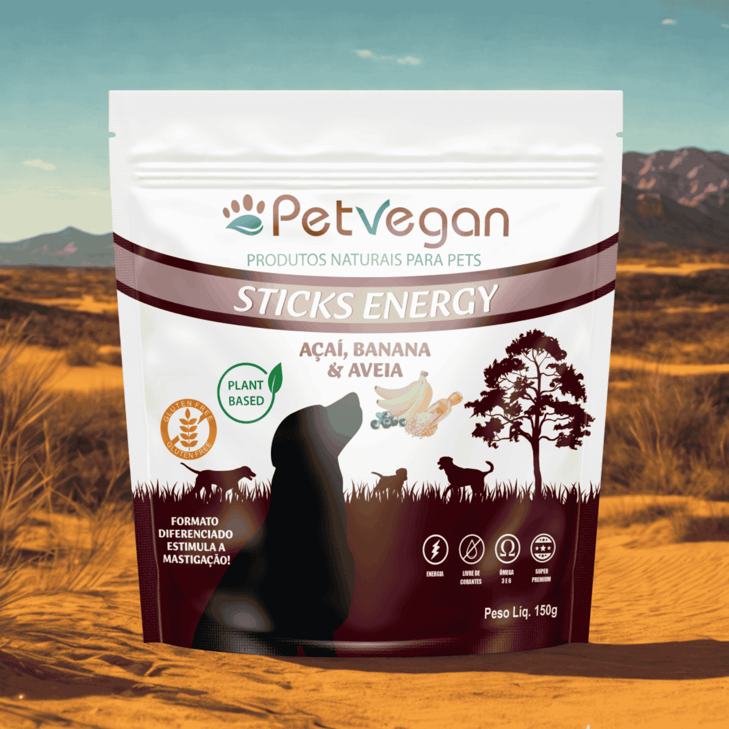 Sticks Energy Para Cães -150g - Sabores Diversos - Pet Vegan