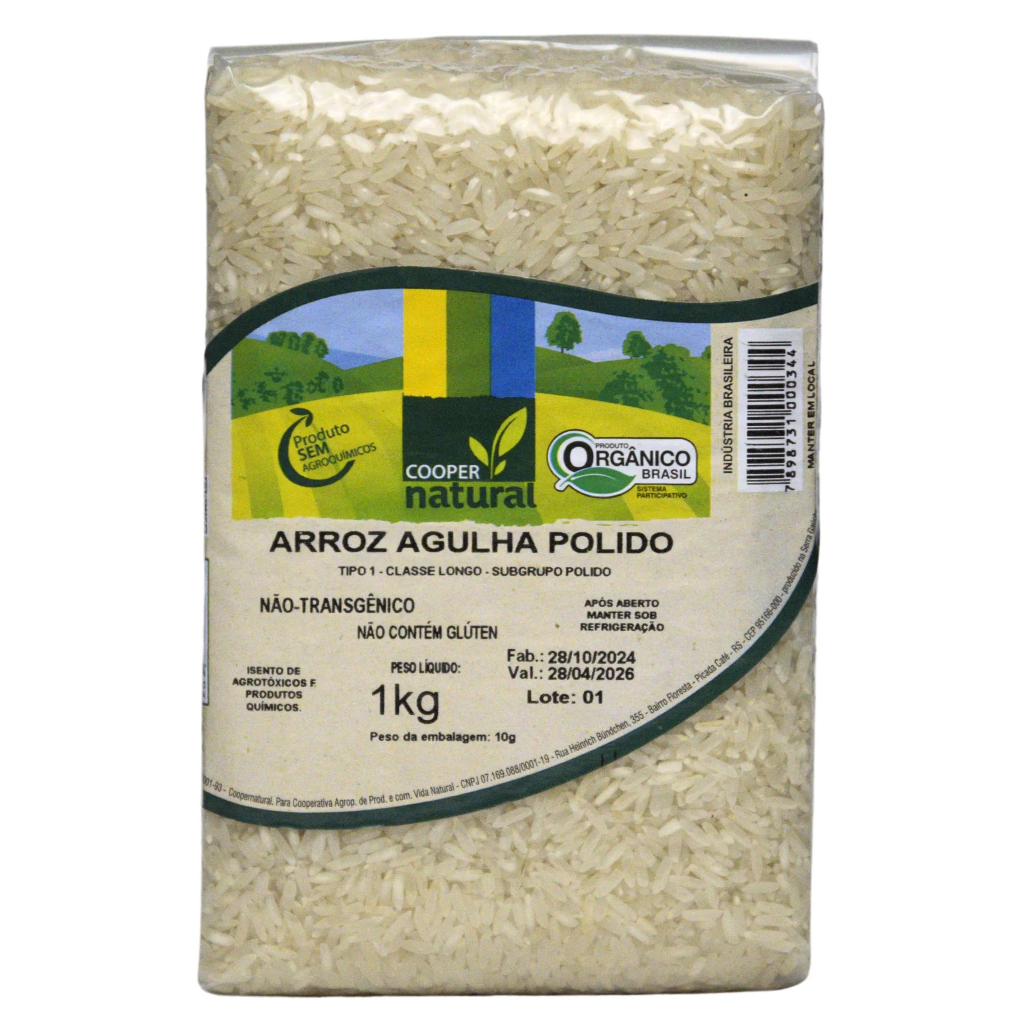 Arroz Agulha Polido - 1kg - Coopernatural