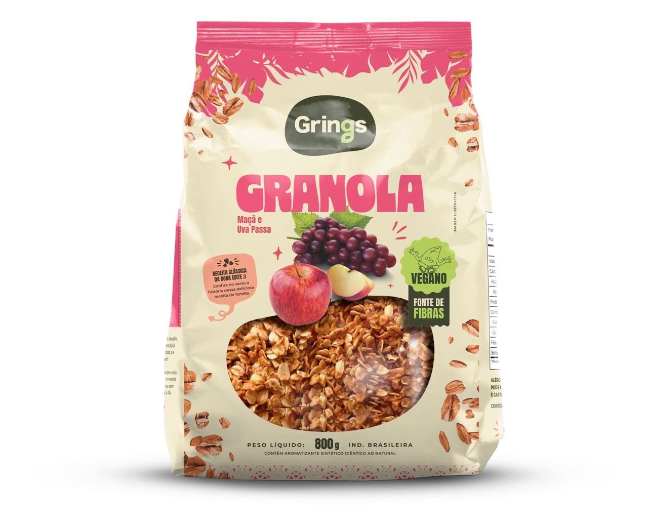 Granola - Maçã e Uva Passa - 800g - Grings