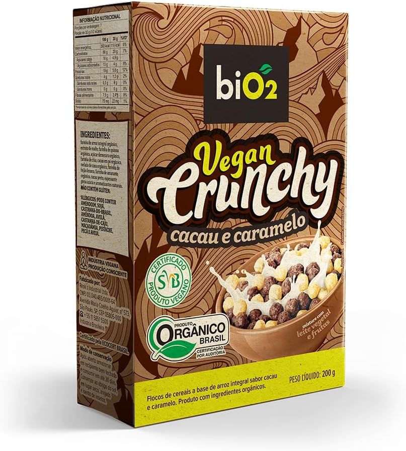 biO2 Vegan Crunchy Cacau e Caramelo 200 g