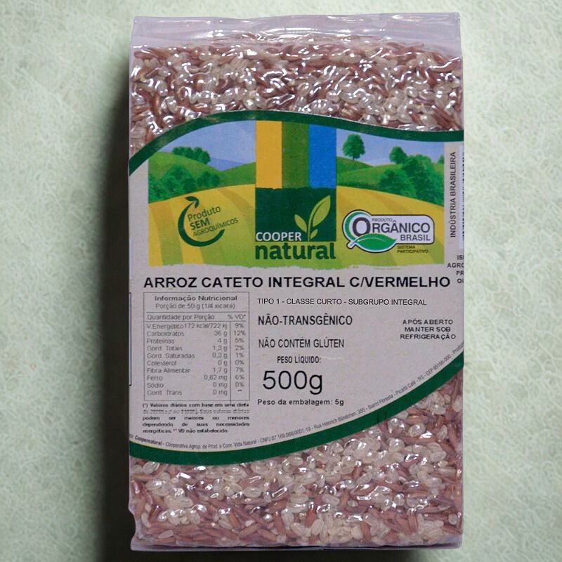 Arroz Cateto Integral Vermelho - 500g - Coopernatural