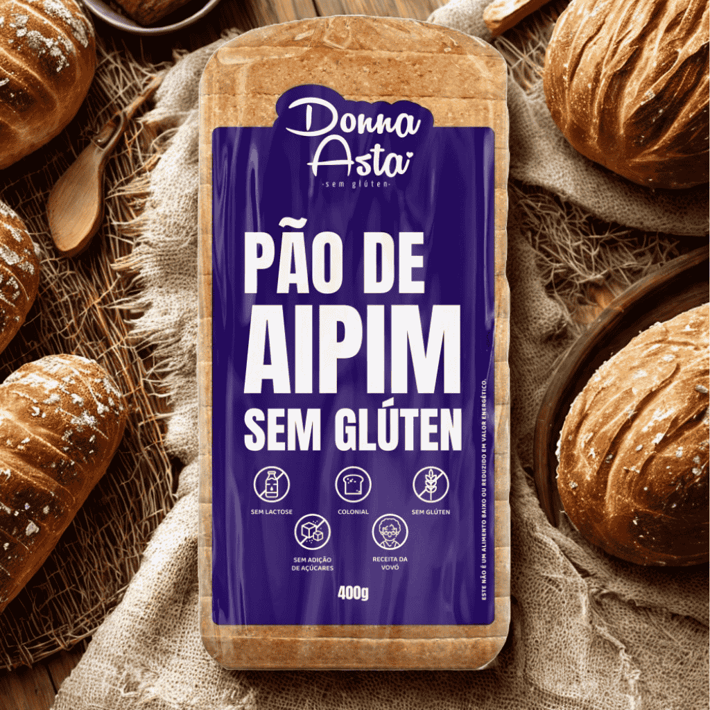 Pão de Aipim Sem Glúten/Açúcar/Lactose - 400g - Donna Asta