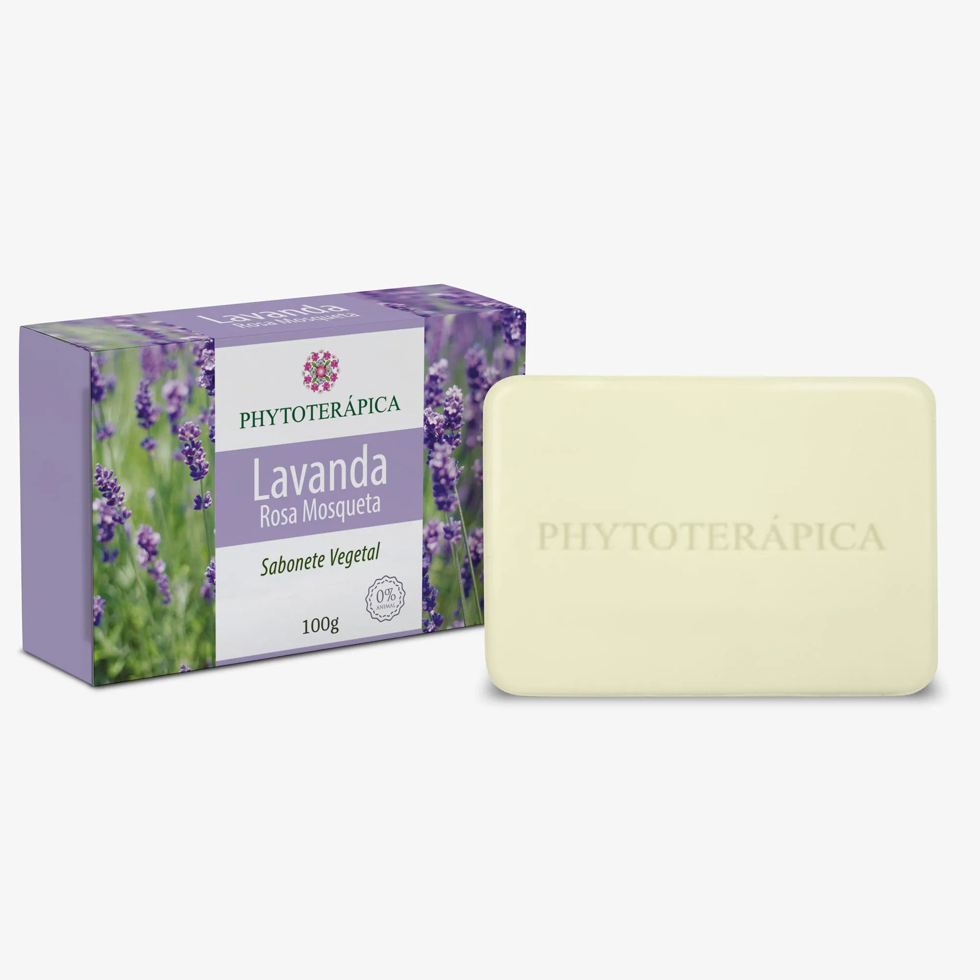 Sabonete Vegetal - Lavanda e Rosa Mosqueta - 100g - Phytoterápica