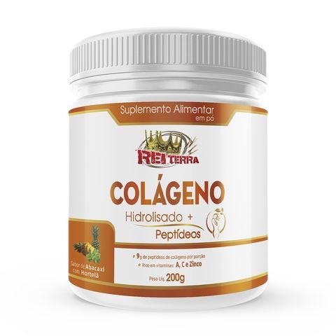 Colágeno em Pó Abacaxi com Hortelã 200g - Rei Terra