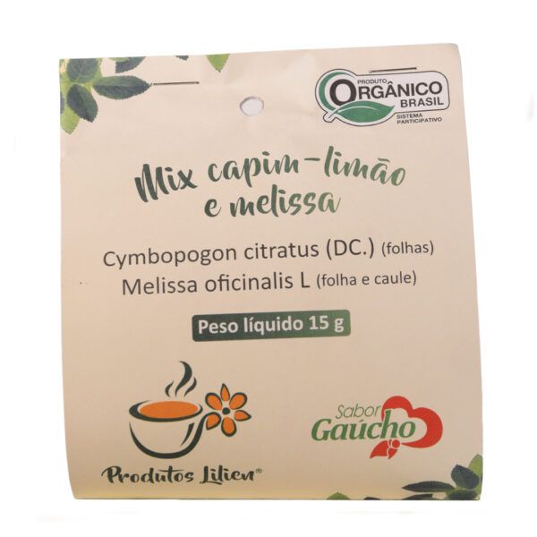 Mix de Chá Capim-Limão e Melissa - 15g - Sabor Gaúcho