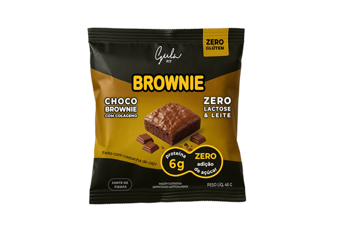 Brownie Zero Lactose - 6g Proteína - 45g - Gula Fit