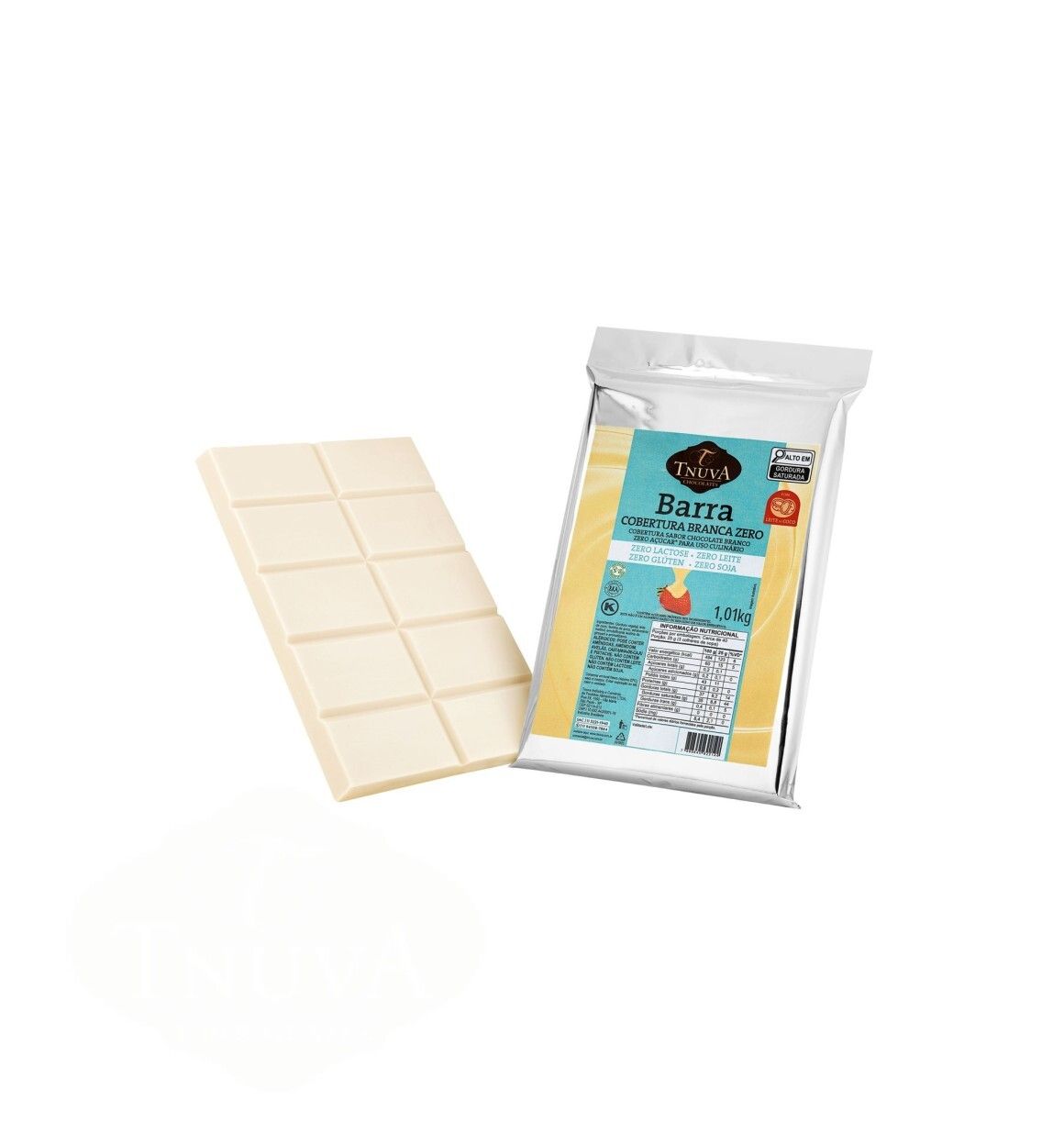 Barra Cobertura Branca Zero Açúcar - 1,01kg - Tnuva
