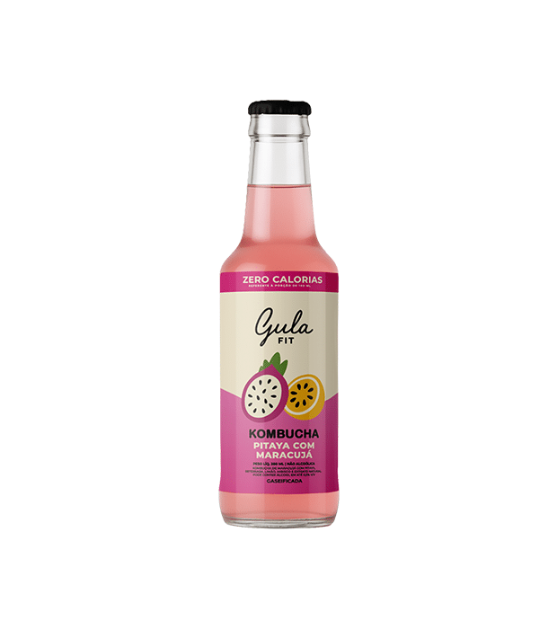 Kombucha - Pitaya com Maracujá - 280ml - Gula Fit