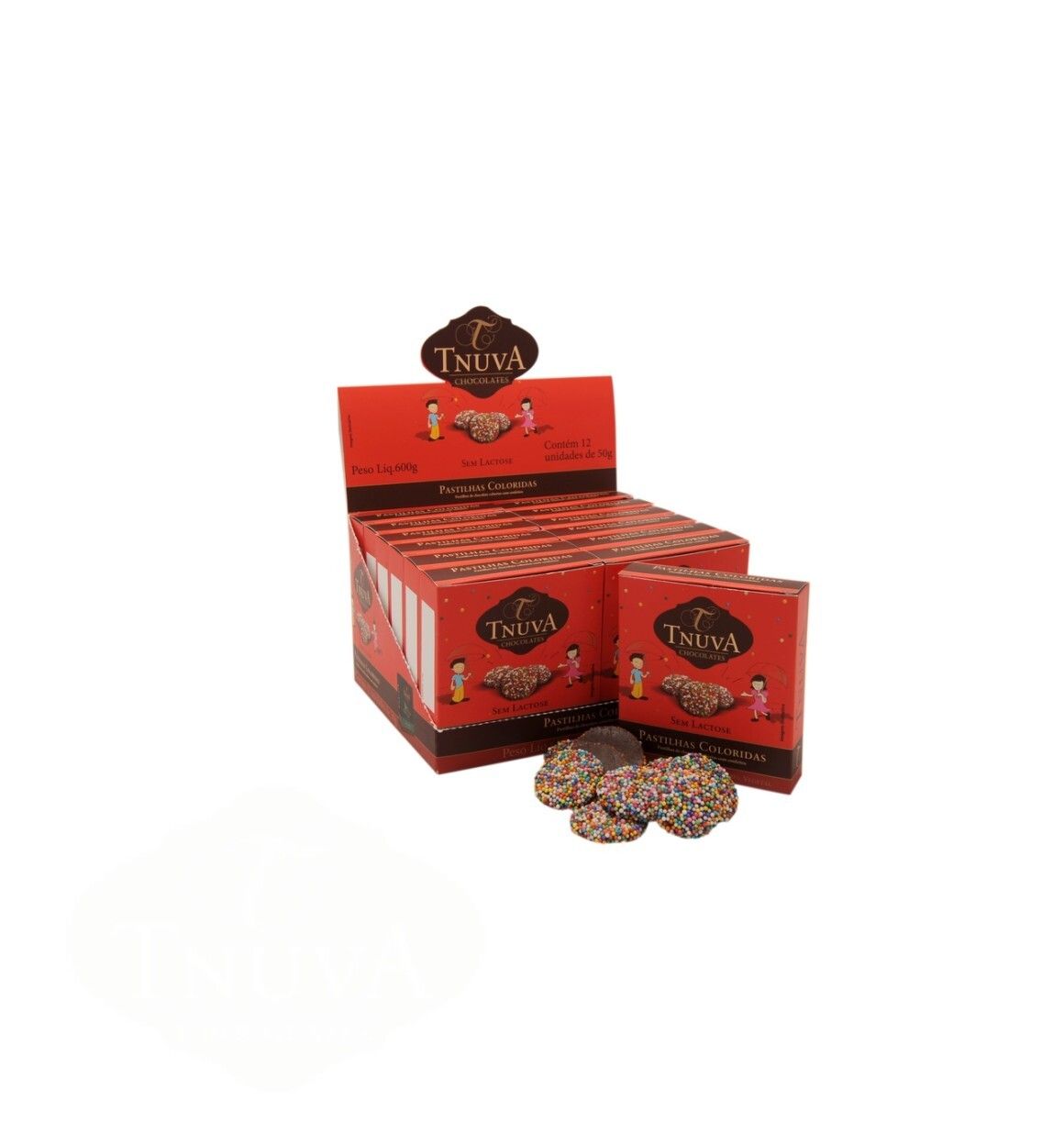 Display Pastilhas Chocolate Confete - 12x 50g - Tnuva