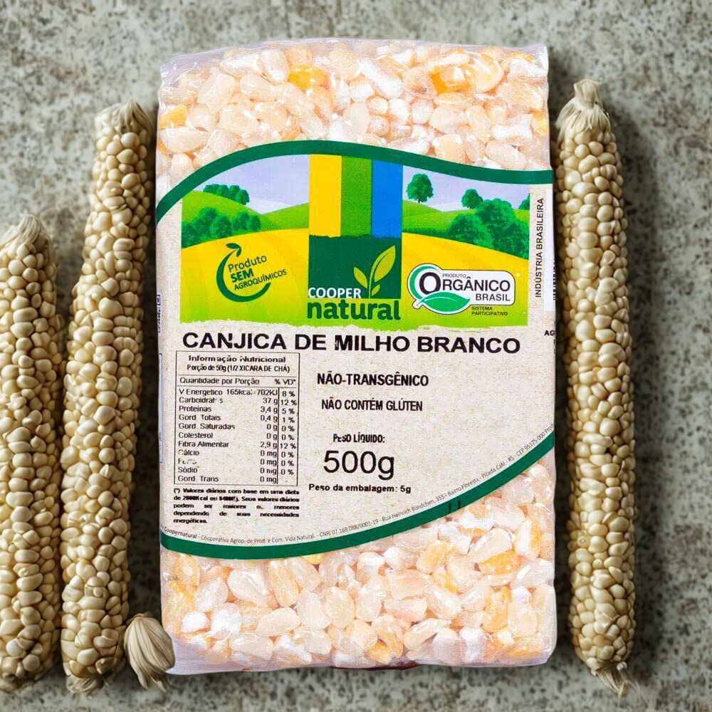 Canjica de Milho Branco - 500g - Coopernatural