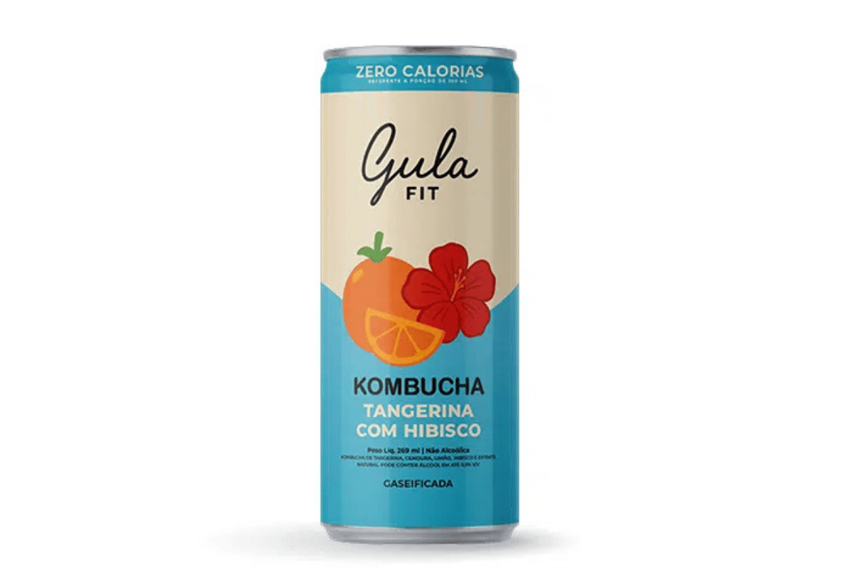 Kombucha Lata - Tangerina com Hibisco - 269ml - Gula Fit