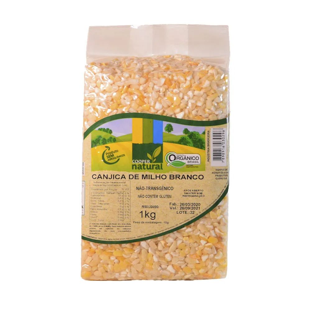 Canjica de Milho Branco - 1kg - Coopernatural