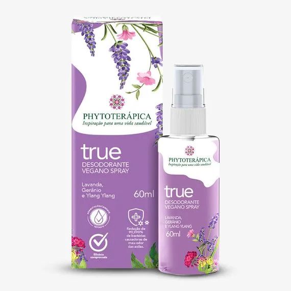Desodorante Vegano em Spray - True - 60ml - Phytoterápica