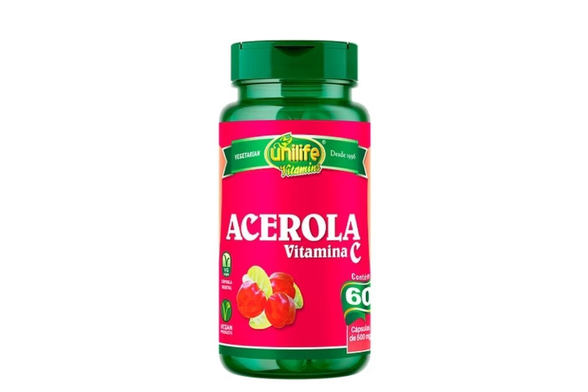 Acerola - Vitamina C - 60 Cáps. - Unilife