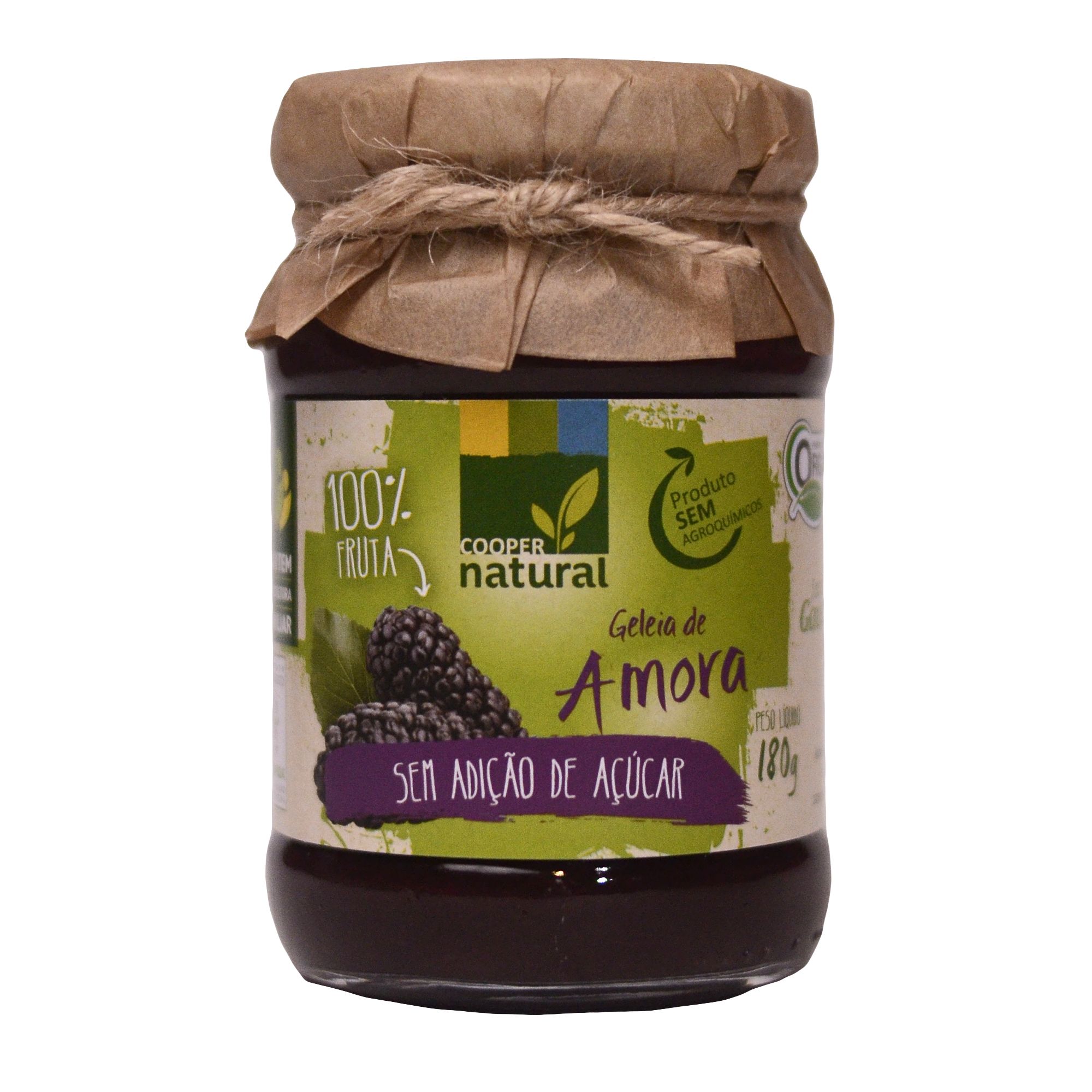 Geleia de Amora Sem Adição de Açúcar - 180g - Coopernatural