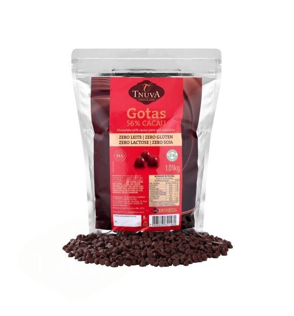 Gotas de Chocolate 56% Cacau Culinário - 1,01kg - Tnuva