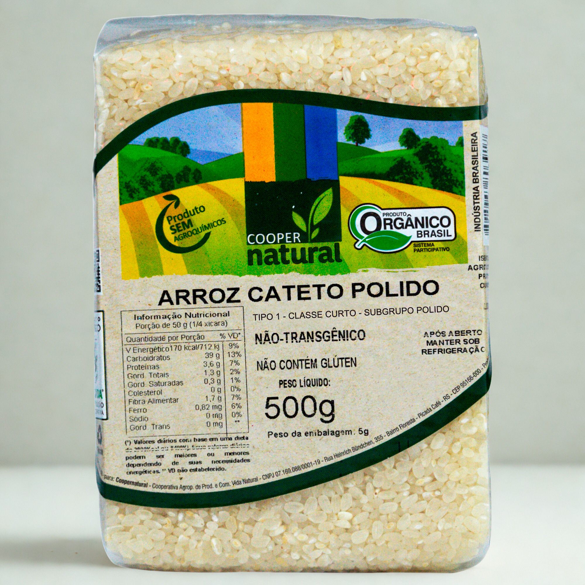 Arroz Cateto Polido - 500g - Coopernatural