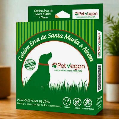Coleira Repelente Acima de 15kg (Cães) - Erva de Santa Maria e Neem - Pet Vegan