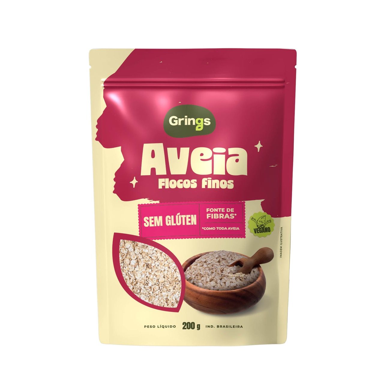 Aveia - Flocos Finos - 200g - Grings