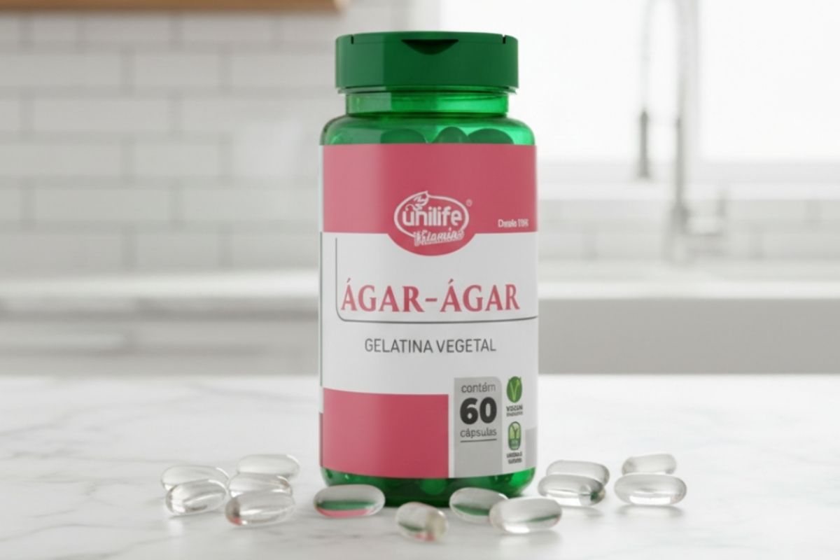 Ágar-Ágar - Gelatina vegetal - 60 Cáps. - Unilife