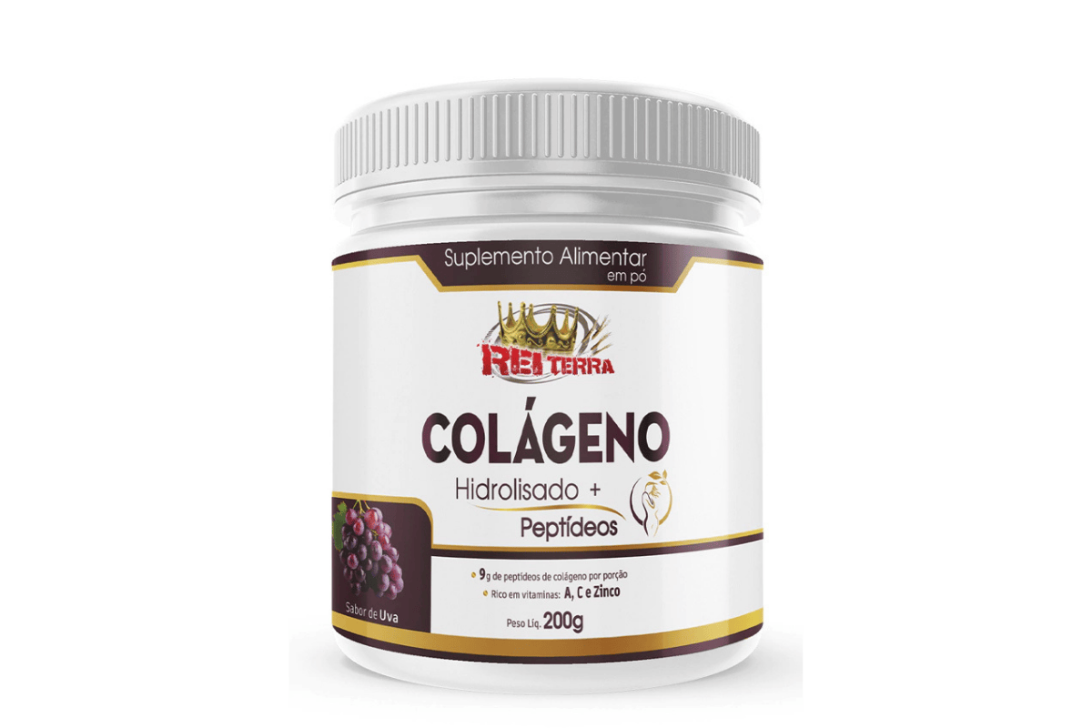 Colágeno em Pó Uva - 200 g - Rei Terra
