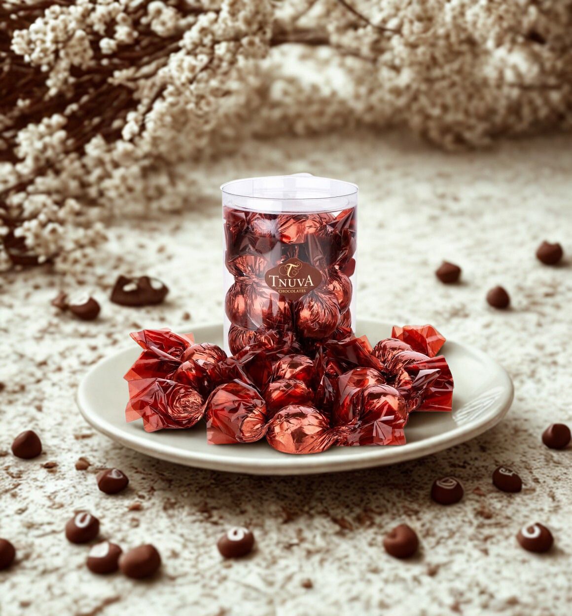 Caixa Bombom Vegano Creme de Avelã - 180g - Tnuva