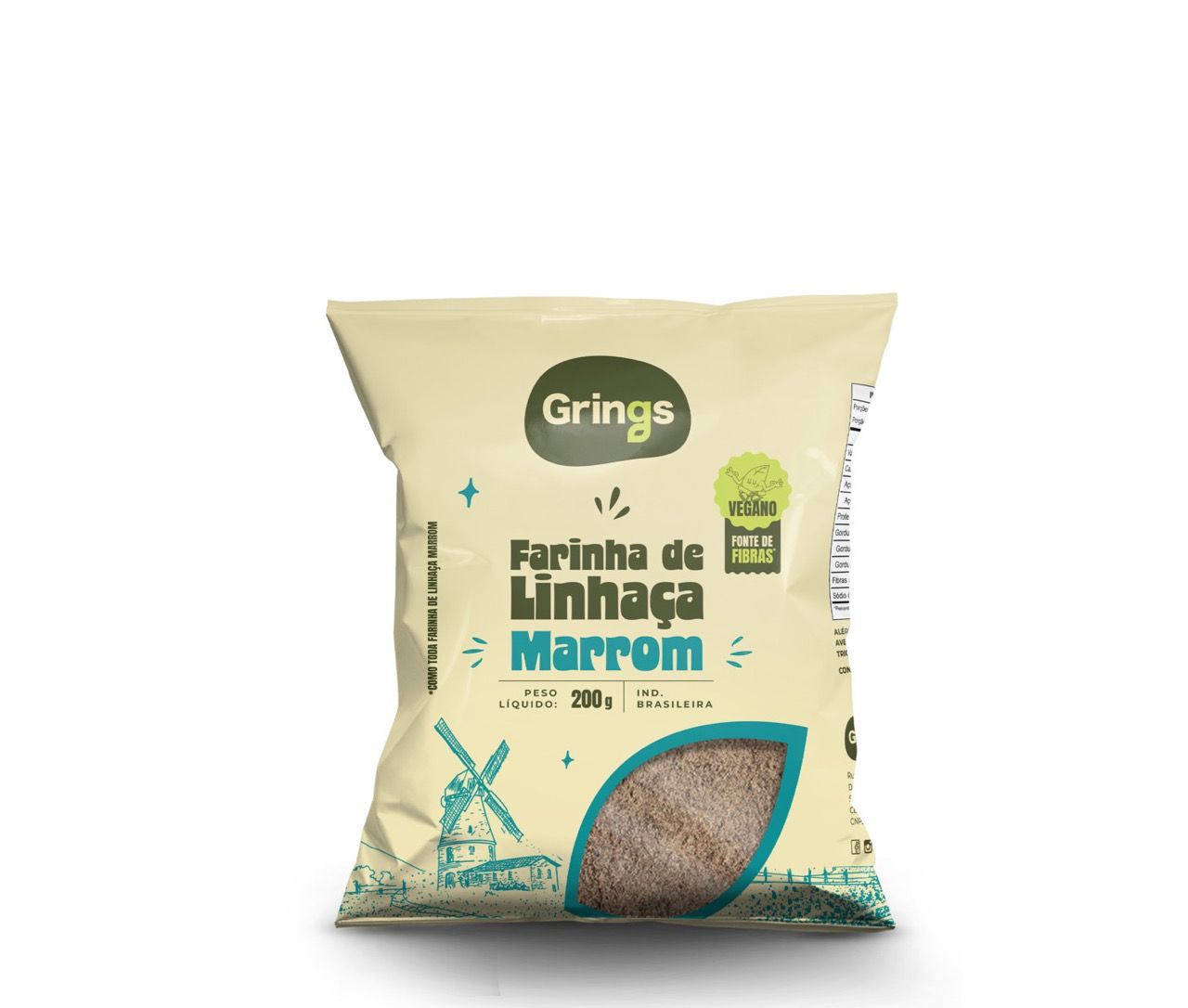 Farinha de Linhaça Marrom - 200g Grings