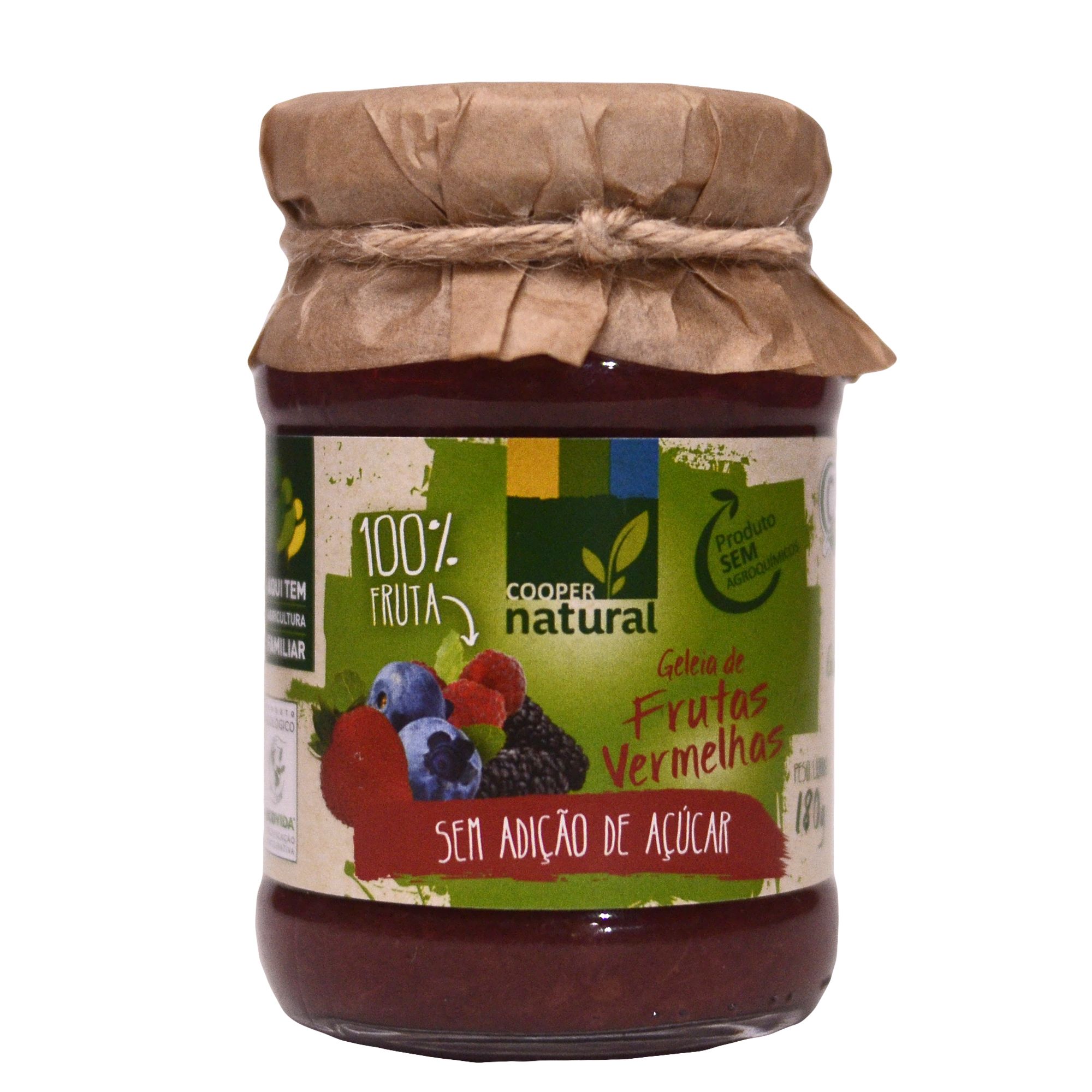 Geleia de Frutas Vermelhas Sem Adição de Açúcar - 180g - Coopernatural
