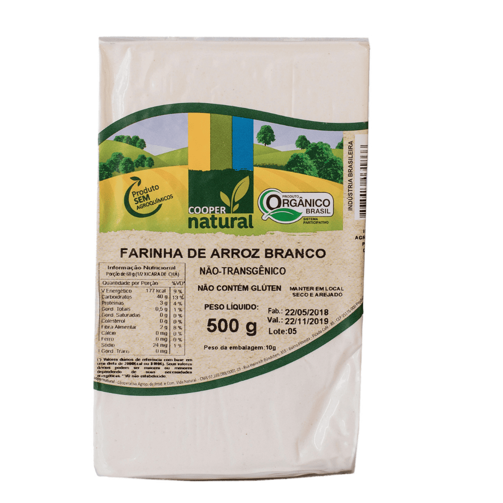Farinha de Arroz Branca - 500g - Coopernatural