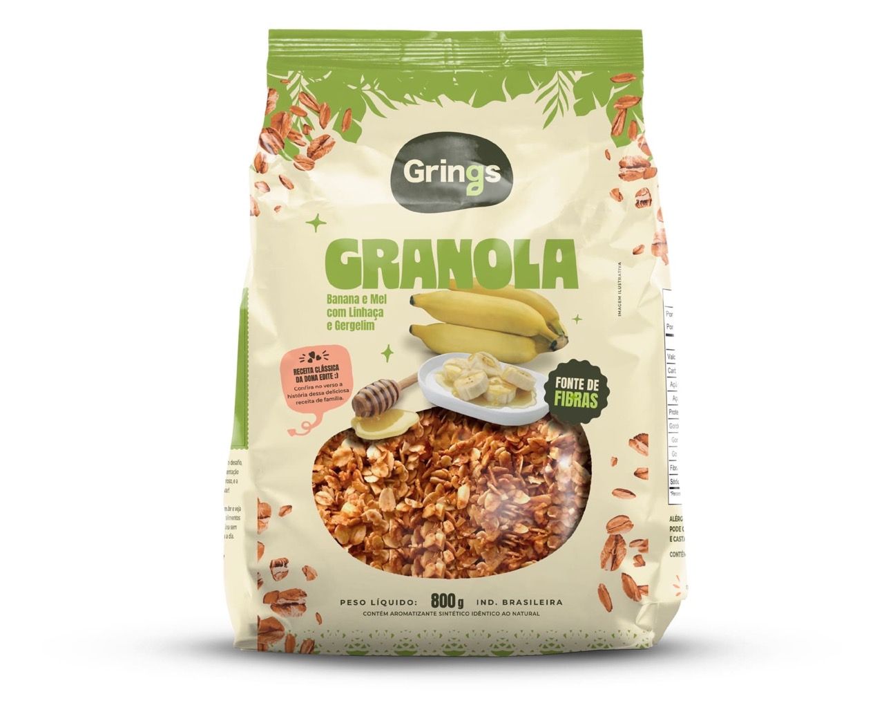 Granola - Banana e Mel - 800g - Grings