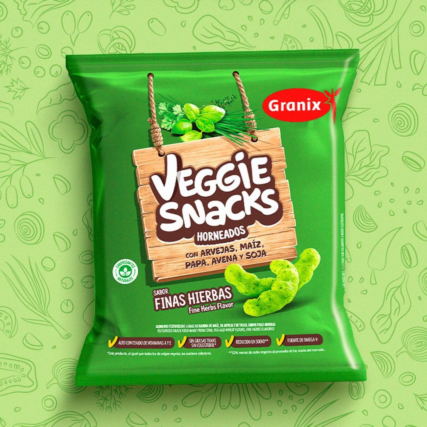 Veggie Snack - Ervas Finas - Granix - 45g - Superbom