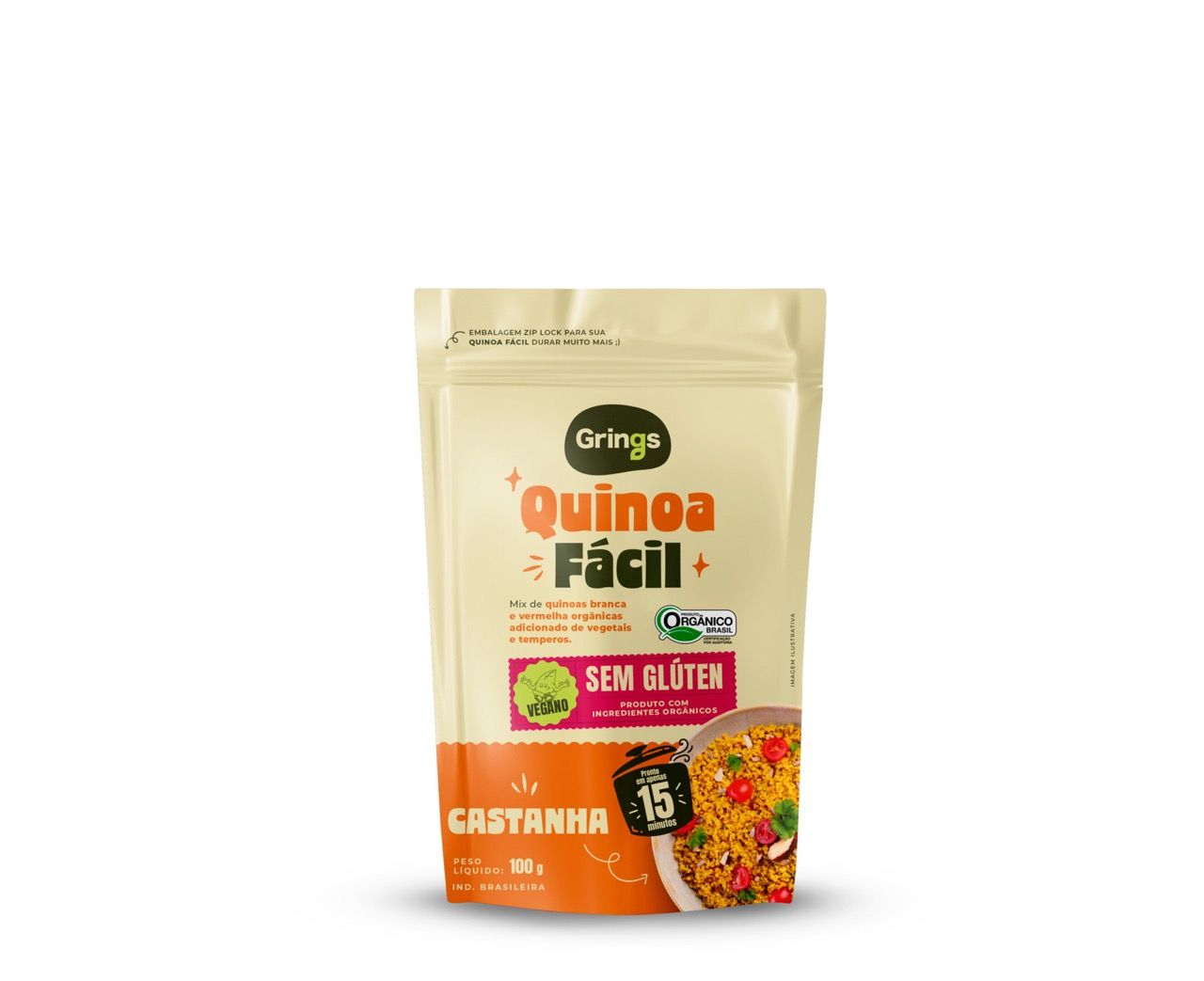 Quinoa Fácil - Castanha - 100g - Grings