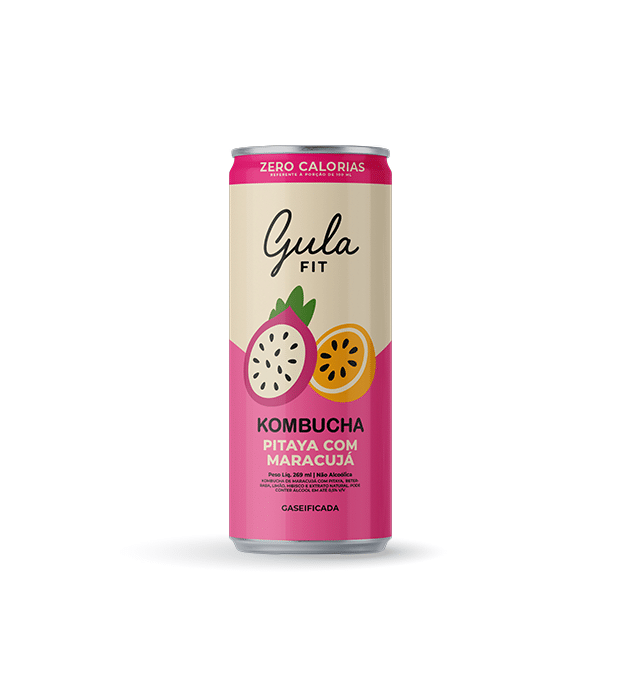 Kombucha Lata - Pitaya com Maracujá - 269ml - Gula Fit