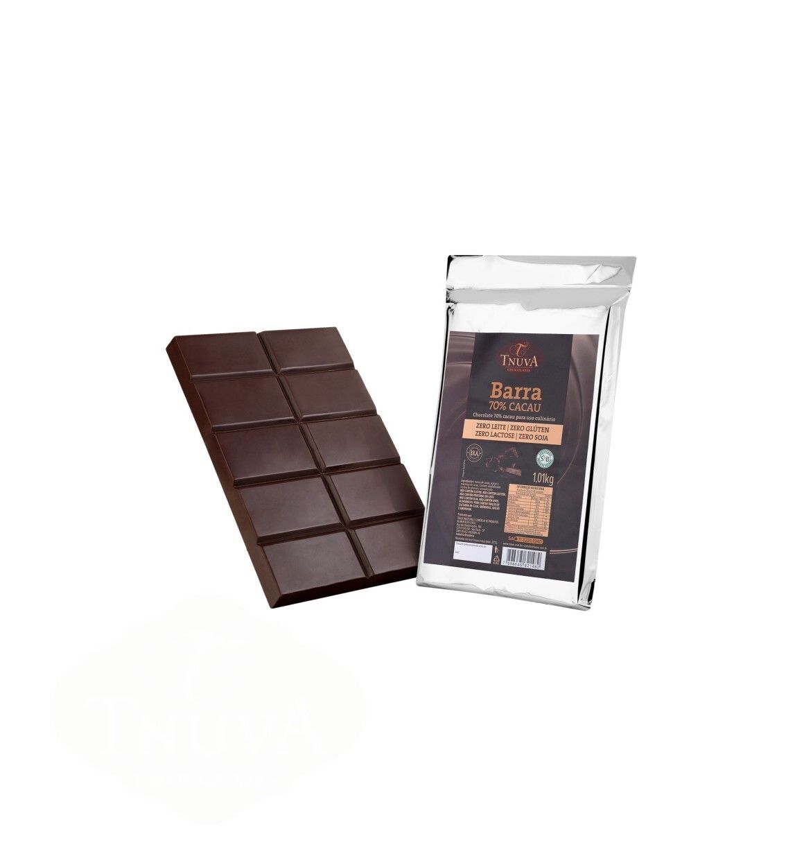 Barra Chocolate 70% Cacau Culinário - 1,01kg - Tnuva