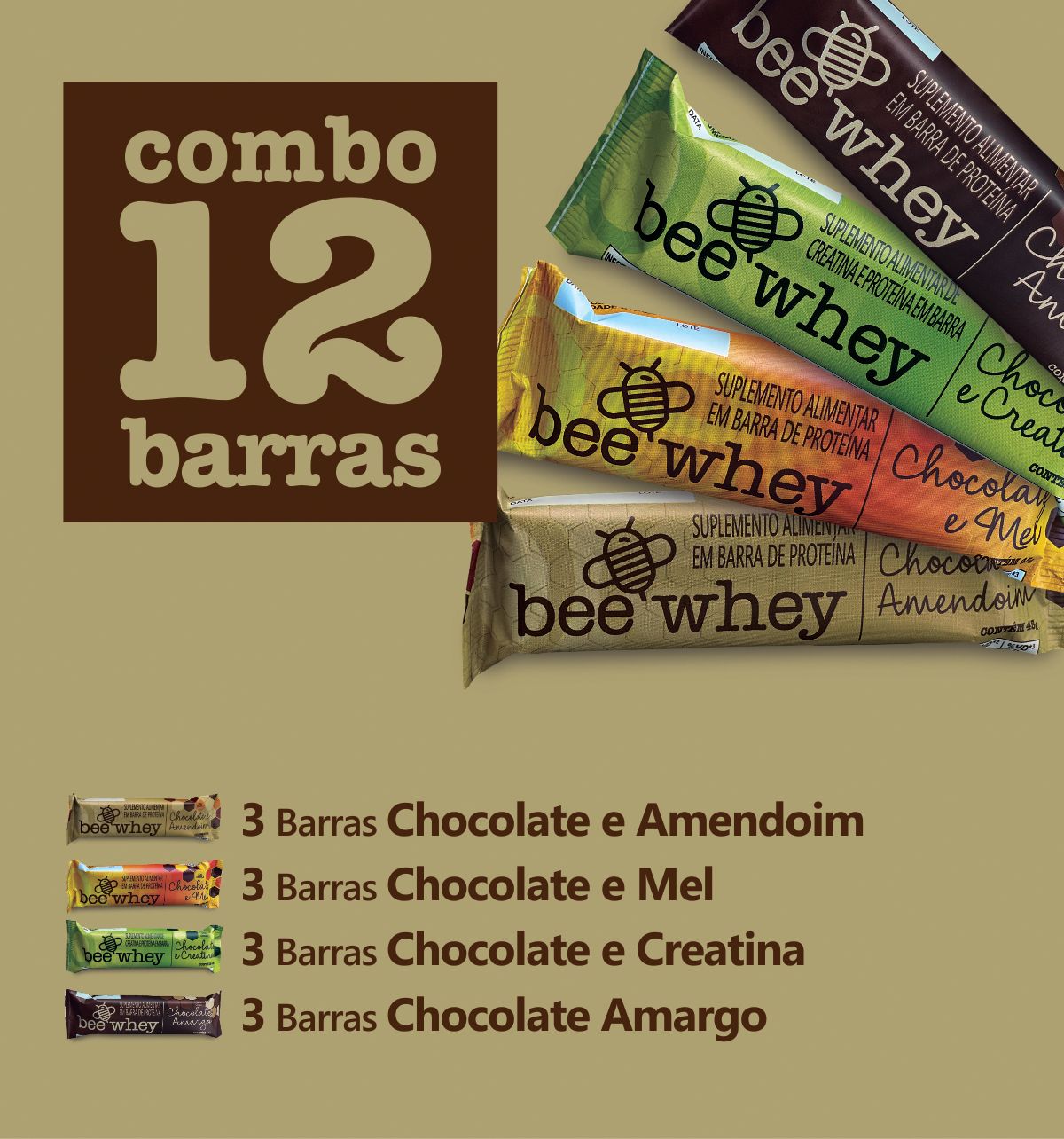 Barra de Proteína BeeWhey Caixa Mista | 12 barras